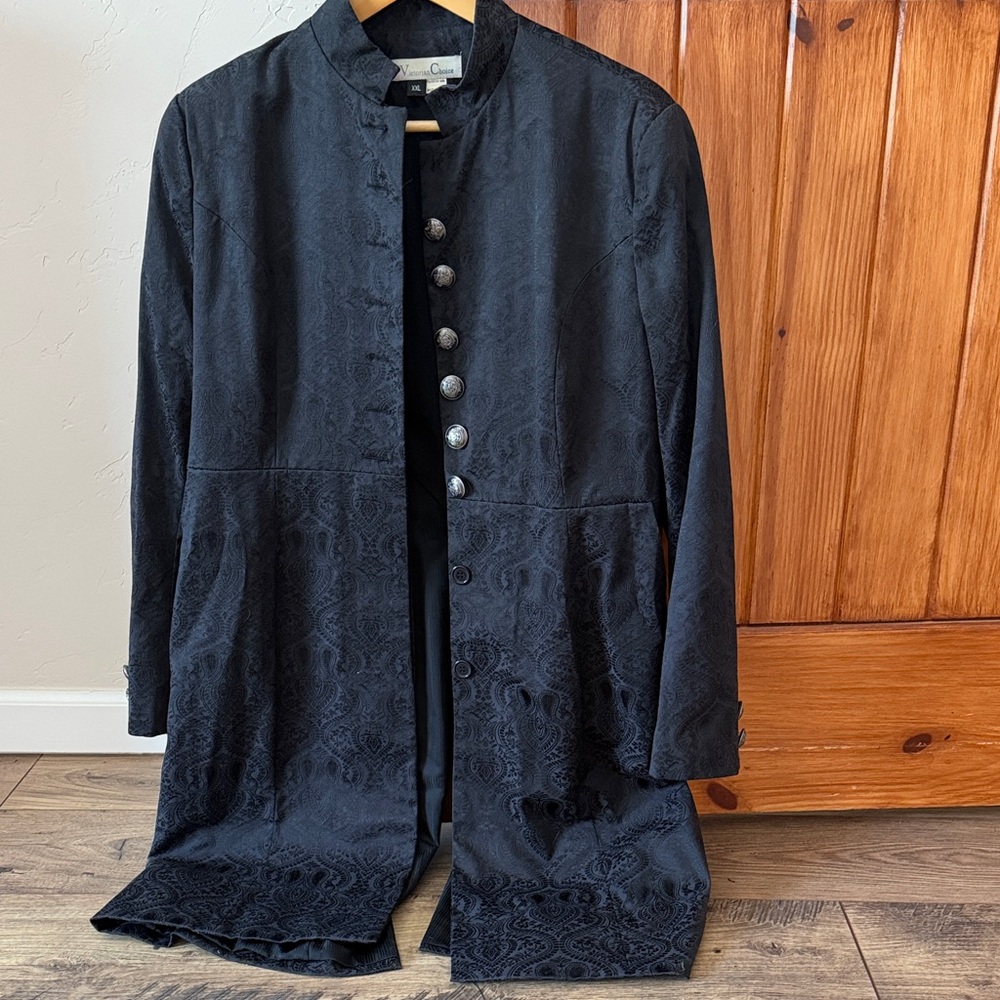 Victorian Choice Black Brocade Jacquard Tailcoat Jacket - XXL Like new women’s